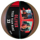 Aangepaste Speler Naam Nummer Team 2 Foto Basketbal (Verticaal)