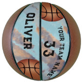 Aangepaste Speler Naam & Nummer Team Aandenken Basketbal (Verticaal)