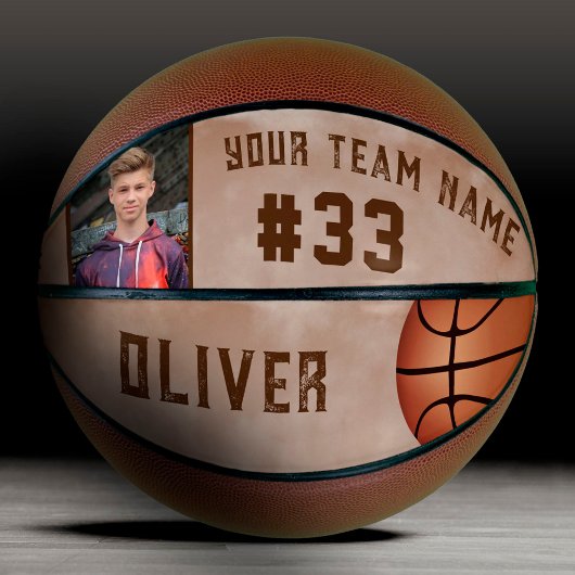 Aangepaste Speler Naam & Nummer Teamnaam Foto Basketbal