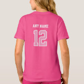 Aangepaste Speler Nummer Naam Jersey Sport Roze Wi T-shirt (Achterkant)