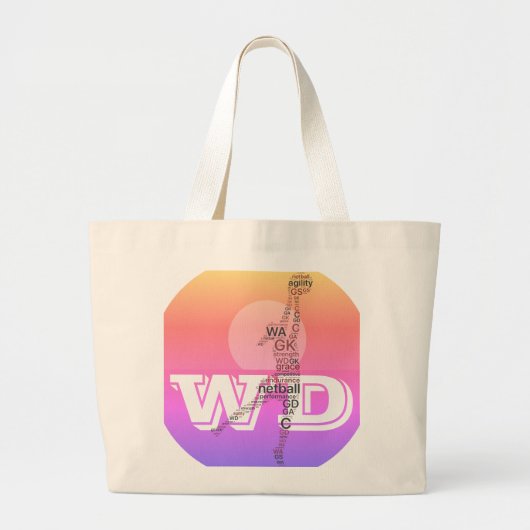 Aangepaste speler Positioneert Netball Grote Tote Bag (Voorkant)