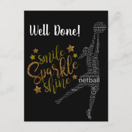 Aangepaste speler Thema Goed gedaan Netball Briefkaart