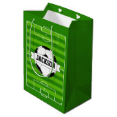 Aangepaste speler voor voetbalveld/teamnaam Sportp Medium Cadeauzakje (Achterkant Gekanteld)