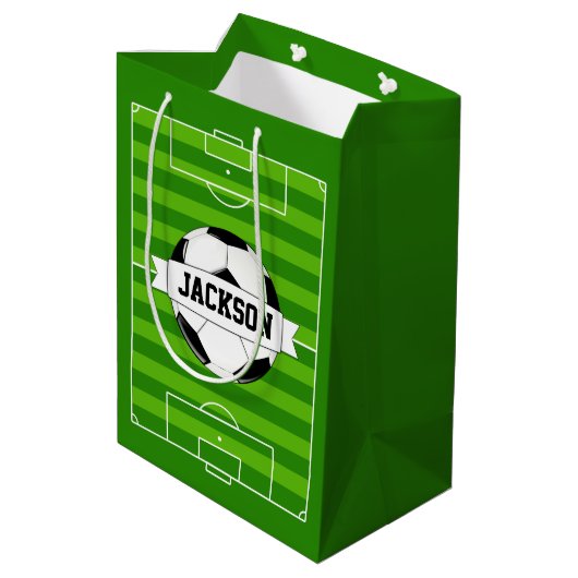 Aangepaste speler voor voetbalveld/teamnaam Sportp Medium Cadeauzakje (Achterkant Gekanteld)