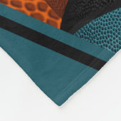 aangepaste spelersnaam blauwgroen zwart basketball fleece deken (Hoek)