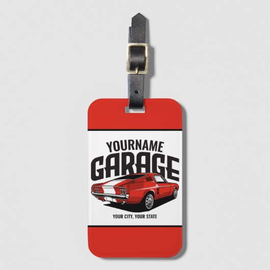 Aangepaste spierkraan 1967 Roodspoeling Bagagelabel (Voorkant (verticaal))