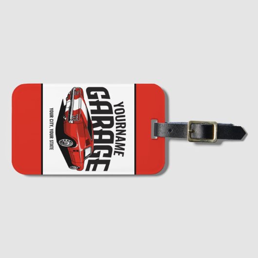 Aangepaste spierkraan 1967 Roodspoeling Bagagelabel (Voorkant (horizontaal))