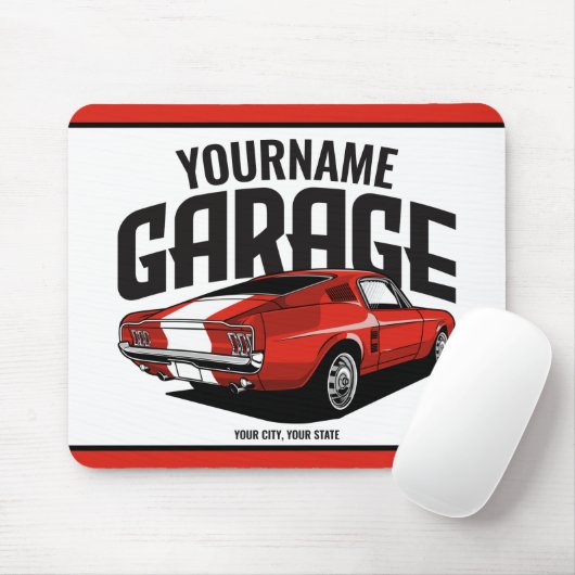 Aangepaste spierkraan 1967 Roodspoeling Muismat (Met muis)