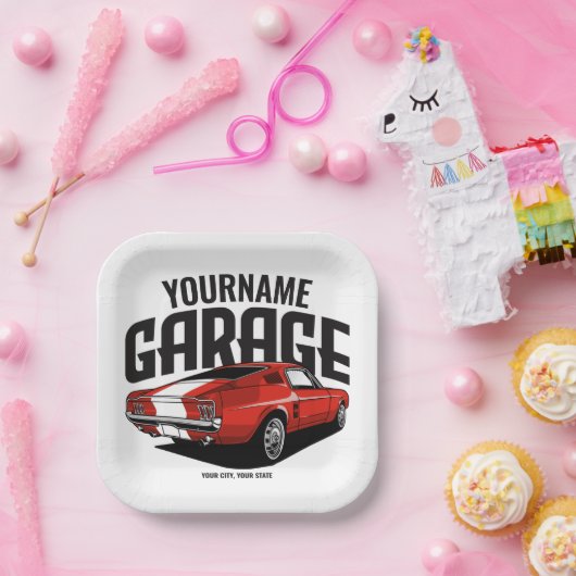 Aangepaste spierkraan 1967 Roodspoeling Papieren Bordje (Feest)