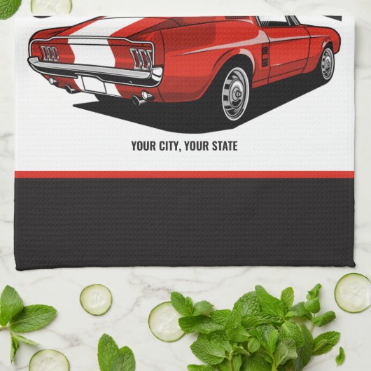 Aangepaste spierkraan 1967 Roodspoeling Theedoek (Gevouwen)