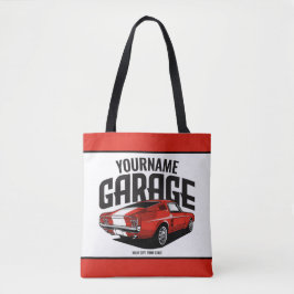 Aangepaste spierkraan 1967 Roodspoeling Tote Bag