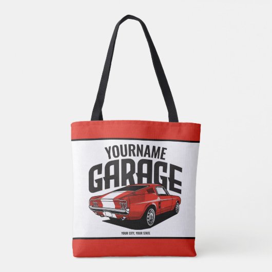 Aangepaste spierkraan 1967 Roodspoeling Tote Bag (Achterkant)