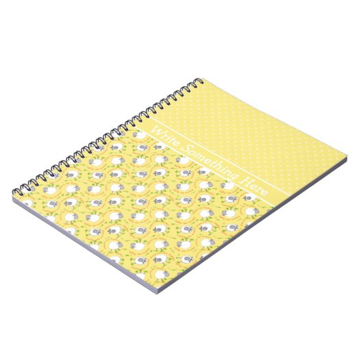 Aangepaste spiraal Notitieboek: geel, leuke schape Notitieboek (Linkerzijde)