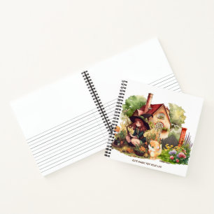 Aangepaste spiraal Notitieboek   Leuke heks en vos