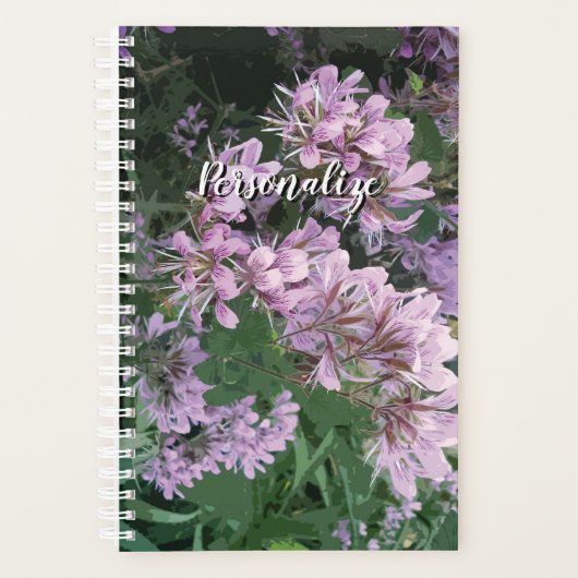 Aangepaste spiraalplanner met roze bloem foto afdr planner (Voorkant)