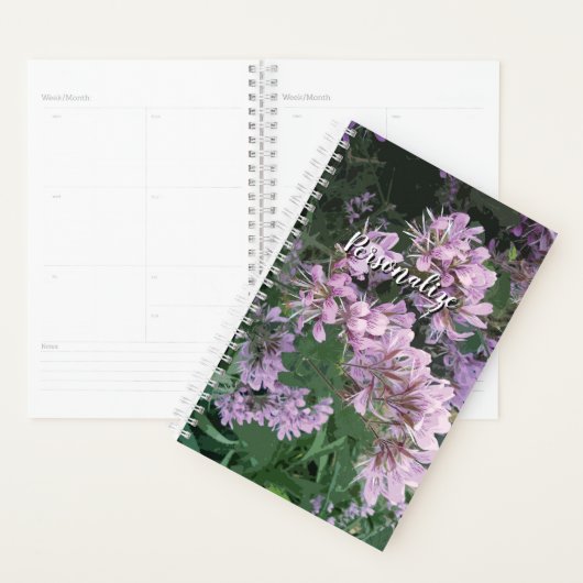 Aangepaste spiraalplanner met roze bloem foto afdr planner (Display)