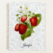 Aangepaste spiraalplanner notitieboek met aardbei (Voorkant)