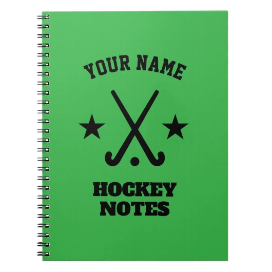 Aangepaste spiraalplanner voor hockeycoach notitieboek (Voorkant)
