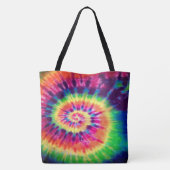 Aangepaste spiraalvormige Stropdas-kleurstof Canva Tote Bag (Achterkant)