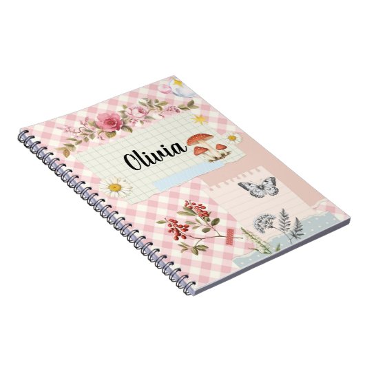 Aangepaste Spiral Photo Notitieboek met Roze Gerui (Rechterzijde)