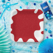 Aangepaste Splash Tomaat Rood Vierkant Papier Bord (Feest)
