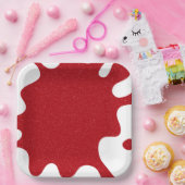 Aangepaste Splash Tomaat Rood Vierkant Papier Bord (Feest)