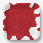 Aangepaste Splash Tomaat Rood Vierkant Papier Bord (Voorkant)