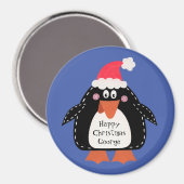 Aangepaste spoedbedekking met kerst in pinguïn magneet (Voorkant / Achterkant)