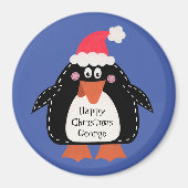 Aangepaste spoedbedekking met kerst in pinguïn magneet (Voorkant)