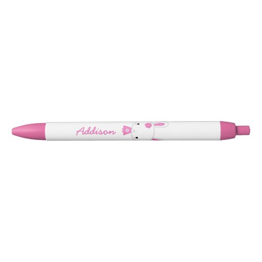 Aangepaste spoedroze Kawaii Bunny Pink Pen (Voorkant)