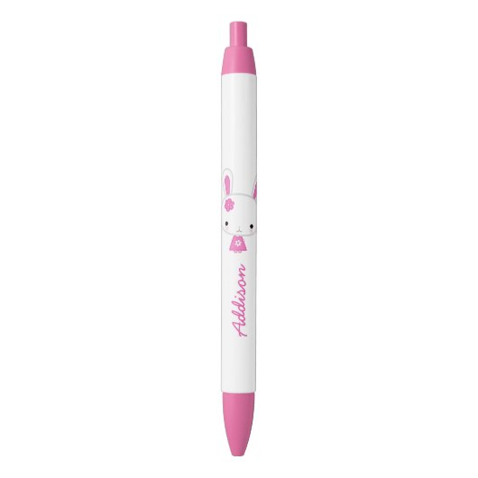 Aangepaste spoedroze Kawaii Bunny Pink Pen (Voorkant Verticaal)