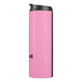 Aangepaste spoelroze zwarte racesport Stripe Thermosbeker (Geroteerd rechts)