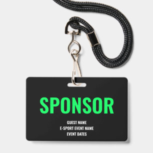 Aangepaste sponsor toegang Minimalistische E-Sport Badge