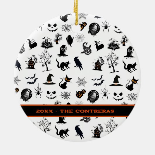 Aangepaste spookachtige en grappige Halloween Keramisch Ornament (Achterkant)