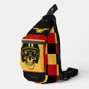 Aangepaste spooked schedel schuur te rijden Retro Sling Bag
