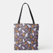 Aangepaste Spooky Ghosts Coquette Roze Bogen Hallo Tote Bag (Achterkant)
