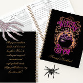 Aangepaste Spooky Halloween Black Cauldron Witch B Notitieboek