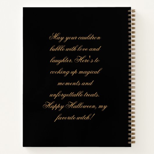 Aangepaste Spooky Halloween Black Cauldron Witch B Notitieboek (Achterkant)