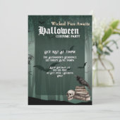 Aangepaste Spooky Halloween Kostuum Party Uitnodig Kaart (Staand voorkant)