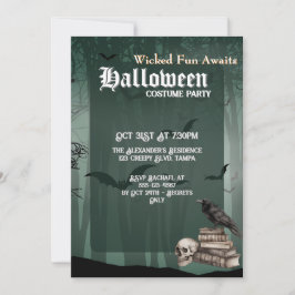Aangepaste Spooky Halloween Kostuum Party Uitnodig Kaart