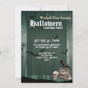 Aangepaste Spooky Halloween Kostuum Party Uitnodig Kaart