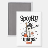 Aangepaste Spooky Mama Halloween - Ghost, Cat, Pum Magneet (Voorkant / Achterkant)