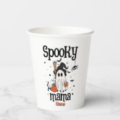 Aangepaste Spooky Mama Halloween - Ghost, Cat, Pum Papieren Bekers (Achterkant)