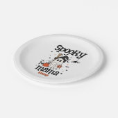 Aangepaste Spooky Mama Halloween - Ghost, Cat, Pum Papieren Bordje (Gekanteld)
