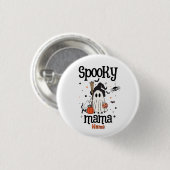 Aangepaste Spooky Mama Halloween - Ghost, Cat, Pum Ronde Button 3,2 Cm (Voorkant /achterkant)