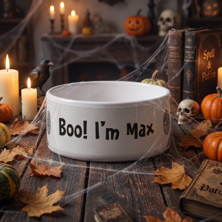Aangepaste Spooky Paw Halloween Boo Crew Voerbakje