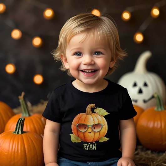 Aangepaste Spooky Pompoen Schattigee Waterverf Hal Kinder Shirts