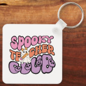 Aangepaste Spooky Teacher Club Halloween Ghost Tea Sleutelhanger (Achterkant)