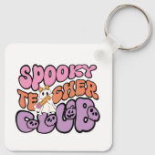 Aangepaste Spooky Teacher Club Halloween Ghost Tea Sleutelhanger (Achterkant)
