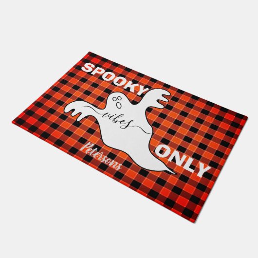 Aangepaste SPOOKY VIBES ALLEEN Herfst Gecontkereer Deurmat (Schuin)